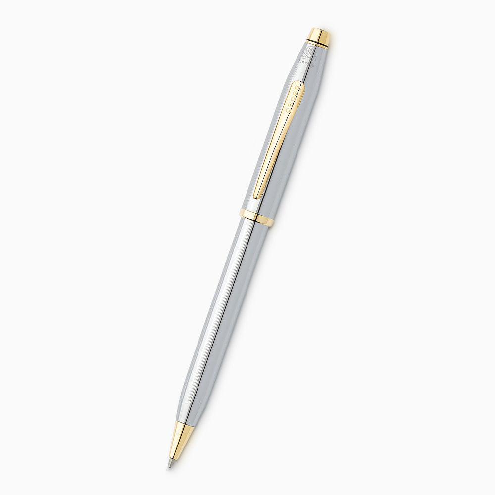 Engravable Cross Century II Medalist Polished Chrome with 23k Gold-plated Accents Ballpoint Pen - BP250126