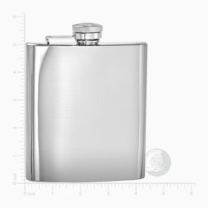 Personalized Rebel Steel Polished Stainless Steel 8 Ounce Square Whiskey Flask Size - FSL241108