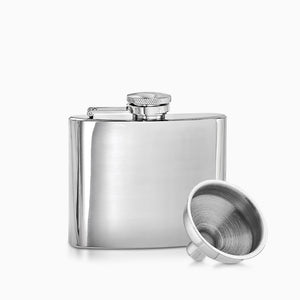 Personalized Rebel Steel High Polished Stainless Steel 4 ounce Square Whiskey Flask with Funnel - FSL250204