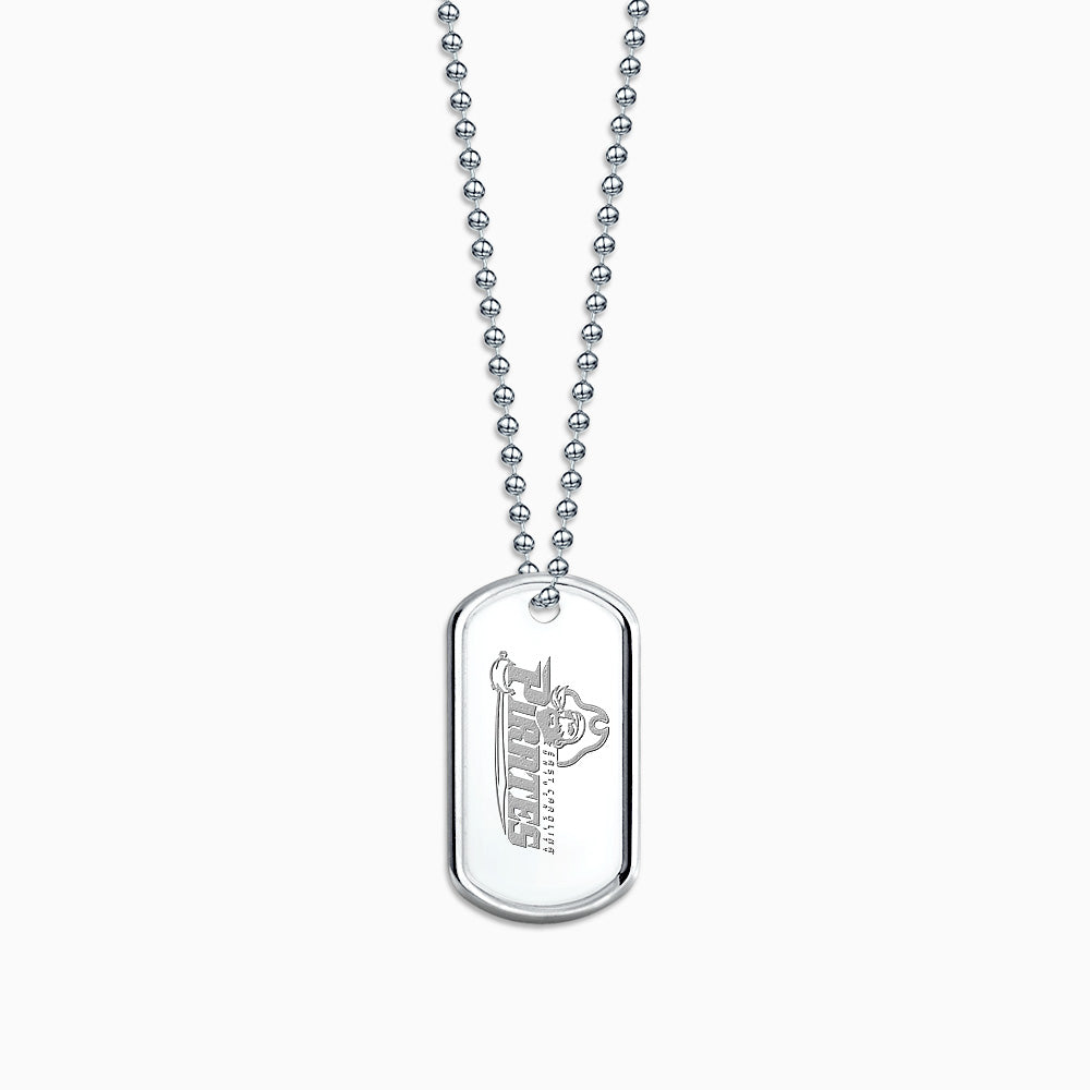 Engravable Mens Medium Raised-Edge Sterling Silver Dog Tag Slider Necklace with Ball Chain - NSL201030