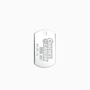 Engravable Men's Large Flat Sterling Silver Dog Tag Slider Pendant - PSL211011 - Custom Logo Engraving