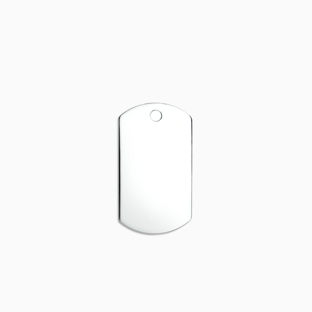 Engravable Men's Large Flat Sterling Silver Dog Tag Slider Pendant - PSL211011