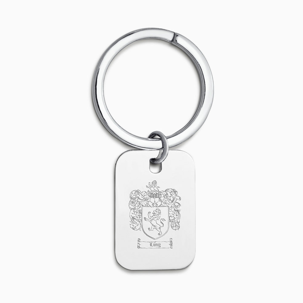 Engravable Sterling Silver Rectangle Tag Keychain - KCSL250224