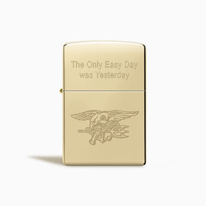 Engravable High Polish Solid Brass Classic Zippo Lighter - L241115 - With Text Engraving and Custom Artwork Engraving