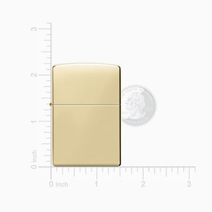 Engravable High Polish Solid Brass Classic Zippo Lighter - L241115 - Size Measurements