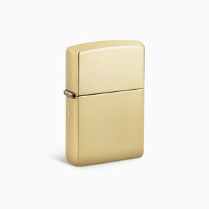 Engravable High Polish Solid Brass Classic Zippo Lighter - L241115