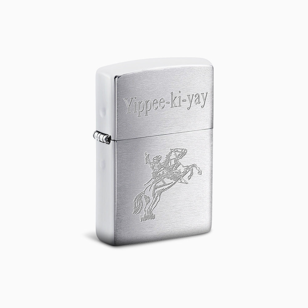 Engravable Brush Chrome Classic Zippo Lighter - L241116