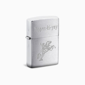 Engravable Brush Chrome Classic Zippo Lighter - L241116 - Custom Engraved with Text and Artwork