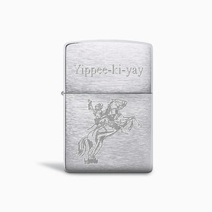 Engravable Brush Chrome Classic Zippo Lighter - L241116 - Front Casing Engraving