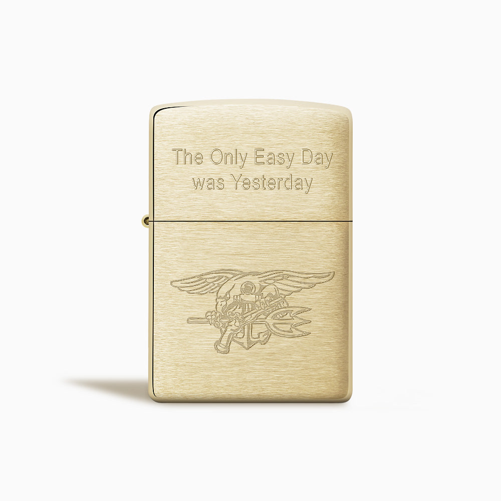 Engravable Brushed Solid Brass Classic Zippo Lighter - Sandy