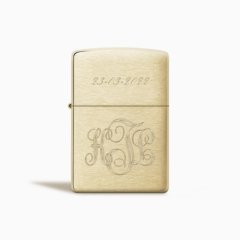 Engravable Brushed Solid Brass Classic Zippo Lighter - Sandy