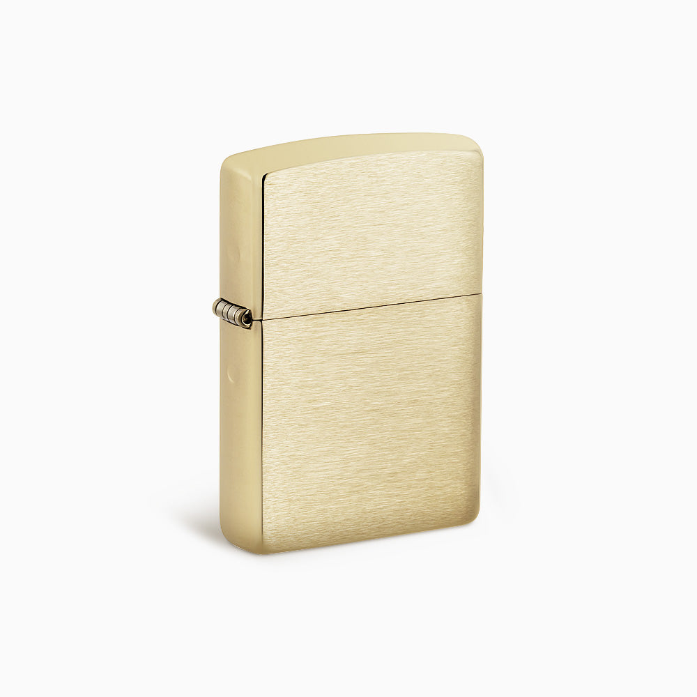 L260220 - Engravable Brushed Brass Solid Brass Classic Zippo Lighter