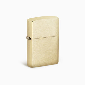 L260220 - Engravable Brushed Brass Solid Brass Classic Zippo Lighter