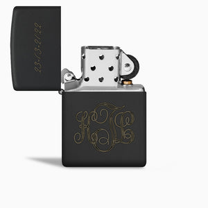 Engravable Black Matte Classic Zippo Lighter
