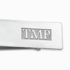 Engravable Classic Raised Letter Monogram Sterling Silver Money Clip - MCSL241030 - 3 Initials 