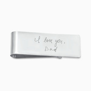 Engravable Classic Sterling Silver Money Clip  - MSL101114 - Custom Engraved Handwriting