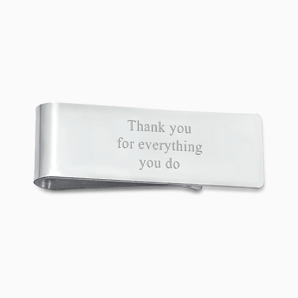 Engravable Classic Sterling Silver Money Clip  - MSL101114