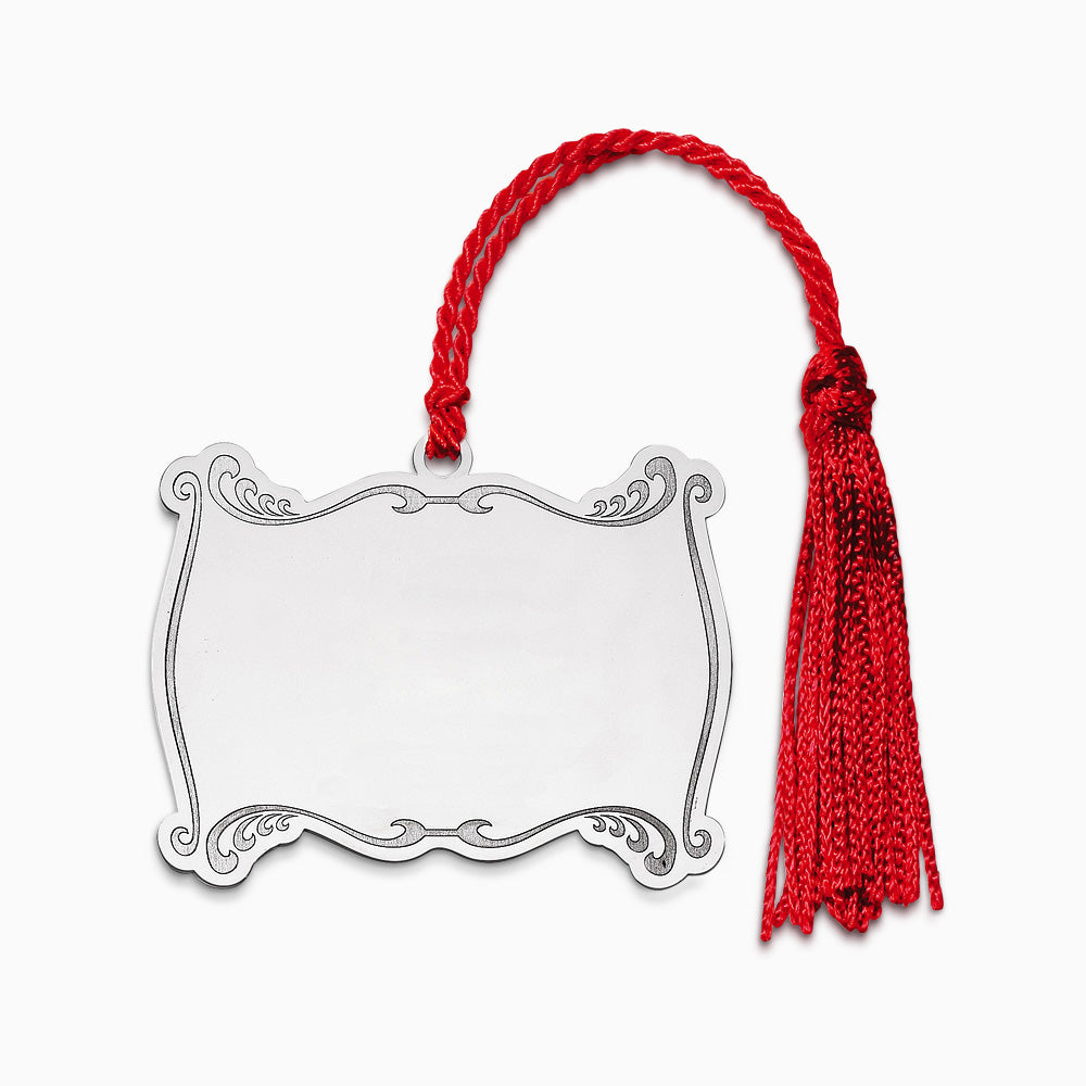 Engravable Sterling Silver Christmas Plaque Ornament