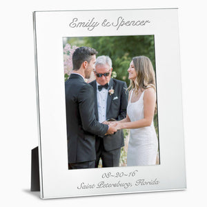 Engravable Silver Plated Wide Edge 8x10 Photo Frame Text Engraved - PFS250710