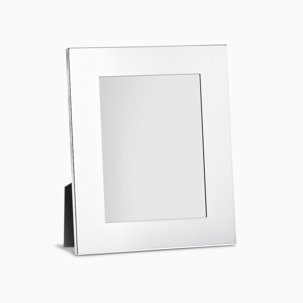 Engravable Silver Plated Wide Edge 5x7 Photo Frame with Easel Stand - Style PFS250711 