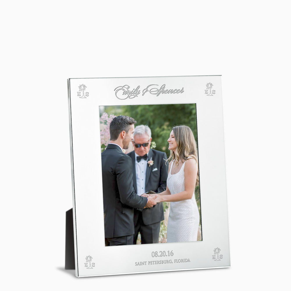 Engravable Silver Plated Wide Edge 5x7 Photo Frame with Easel Stand - PFS250711 