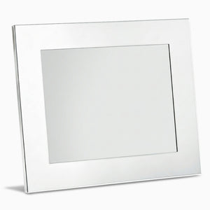 Engravable Silver Plated Wide Edge 5x7 Photo Frame with Easel Stand in Landscape Orientation - Style PFS250711 