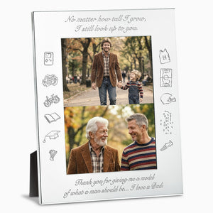 Engravable Silver Plated Wide-Edge 5x7 Photo Frame for Dad