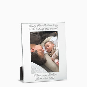 Engravable Silver Plated Wide-Edge 5x7 Photo Frame for Dad