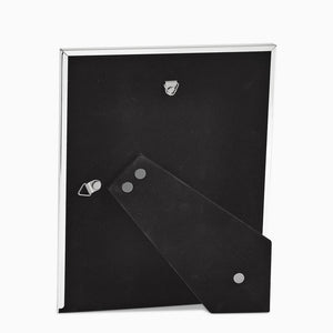 Engravable Silver Plated Wide Edge 4x6 Photo Frame Back with Easel Stand and Wall Hanging Hooks - PFS250712