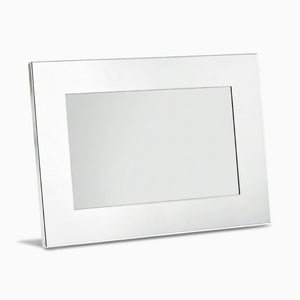 Engravable Silver Plated Wide Edge 4x6 Rectangular Photo Frame with Easel Stand in Landscape Orientation  - Style PFS250712