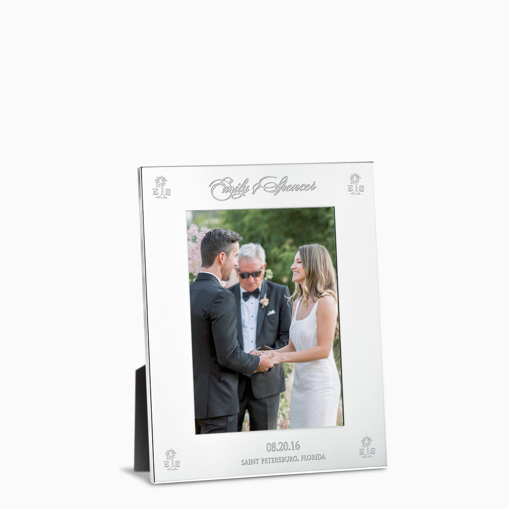 Engravable Silver Plated Wide Edge 4x6 Photo Frame with Easel Stand - PFS250712