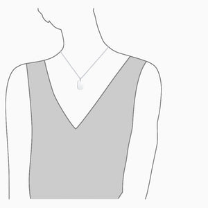 Engravable Women’s Flat-Edge Sterling Silver Dog Tag Necklace with Military Bead Chain - NSL130923 - Fit Detail