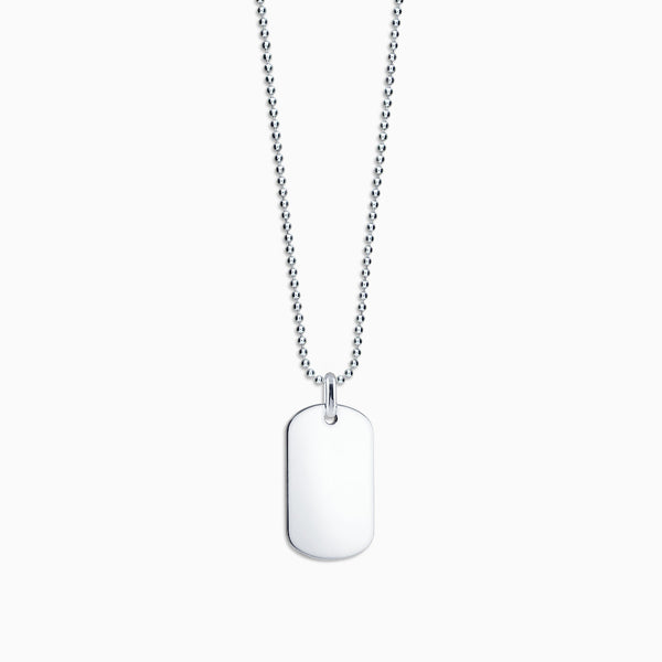 Men's Initial Dog Tag Necklace in Sterling Silver by oNecklace