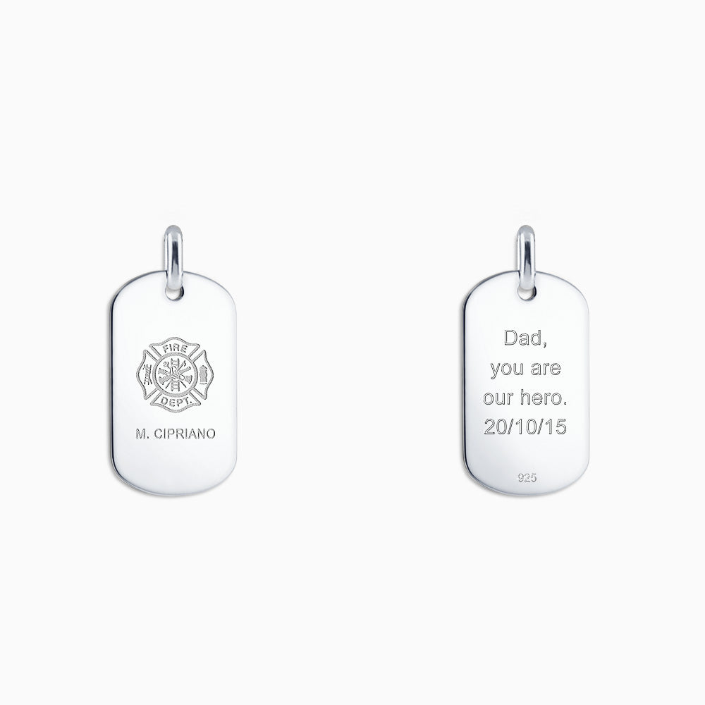 Personalised Brushed Sterling Silver Dog Tag Necklace By Hurleyburley man |  notonthehighstreet.com