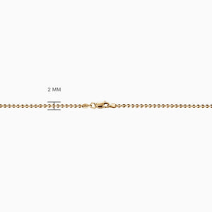 Engravable Men's Flat-Edge 14k Gold Double Dog Tag Necklace with Bead Chain - Medium - NYG0608012 - 2mm Chain with Lobster Clasp