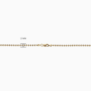 Engravable Men's Medium 14k Yellow Gold Flat Dog Tag Slider Necklace with Ball Chain - NYG210604 - Chain Size Detail