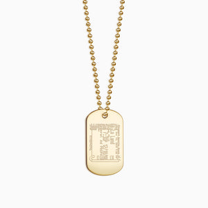 Engravable Men's Flat-Edge 14k Yellow Gold Dog Tag Slider Necklace with Ball Chain - Medium - NYG210604 - Movie Ticket Engraving