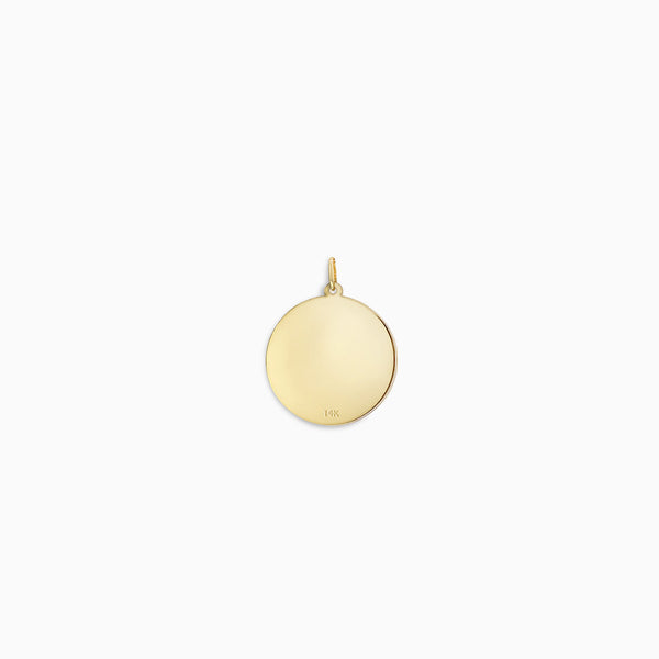 7/8 inch, Engravable 14K Gold Monogram Disc Charm Necklace