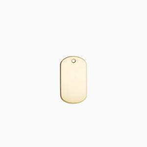 Engravable Men's Medium 14k Yellow Gold Flat Dog Tag Slider Pendant - PYG210604