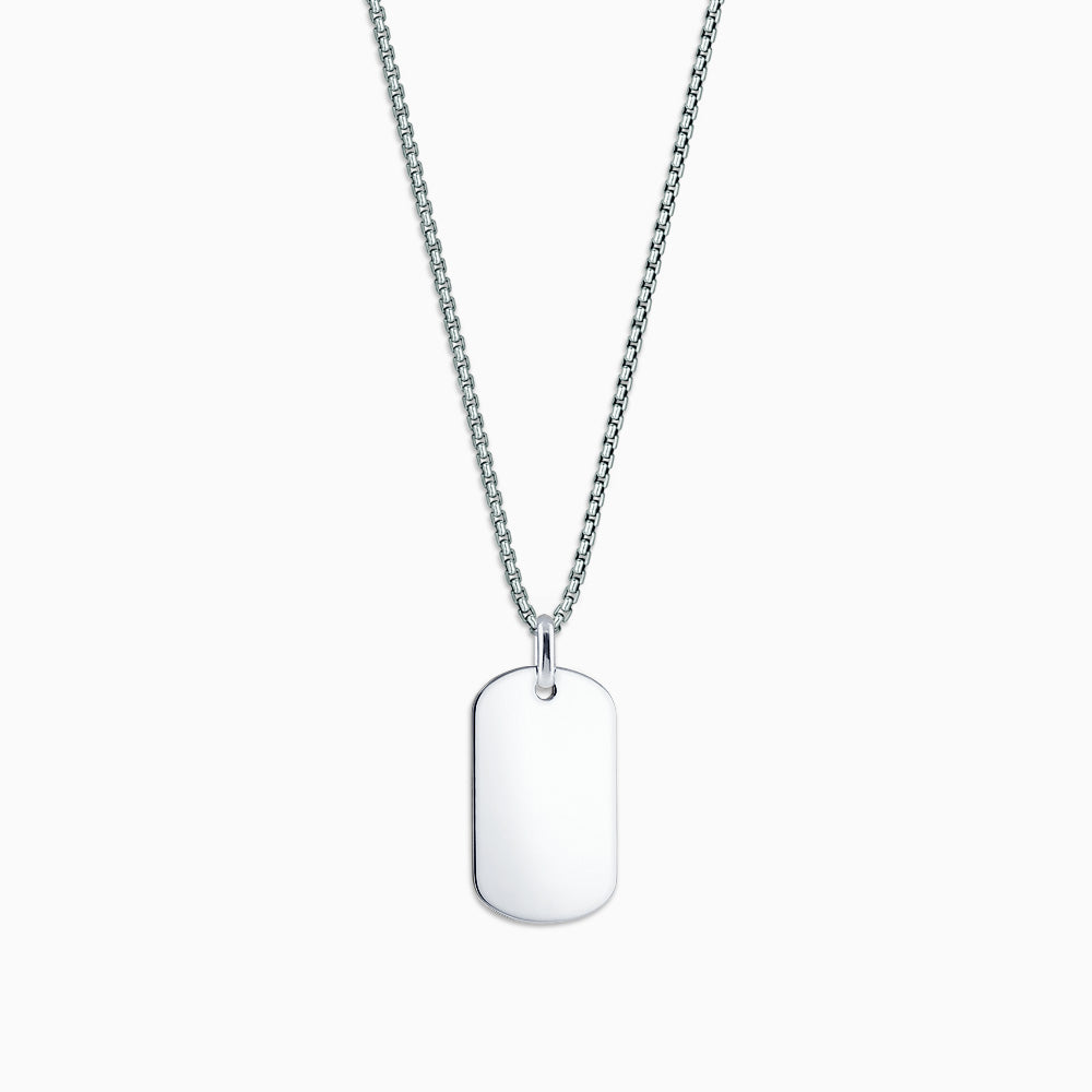 Men's Minimalist Stainless Steel Dog Tag Pendant Necklace – 2pcs Set, 22-Inch Chain, Free Engraving Available