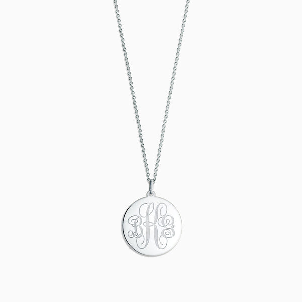 Engravable 7/8 inch Sterling Silver Interlocking-Script