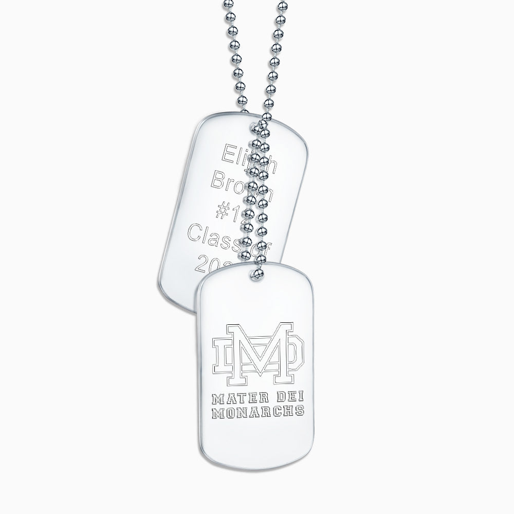 Engravable Men's Stainless Steel Double Dog Tag Necklace with Ball Chain and  Extension Loop - Large - NST171014