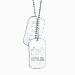 Engravable Men's Stainless Steel Double Dog Tag Necklace with Ball Chain and  Extension Loop - Large - NST171014 - Custom Engraving