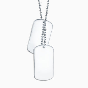 Engravable Men's Stainless Steel Double Dog Tag Necklace with Ball Chain and  Extension Loop - Large - NST171014 - Zoom