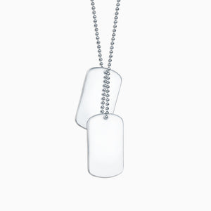 Engravable Men's Stainless Steel Double Dog Tag Necklace with Ball Chain and  Extension Loop - Large - NST171014