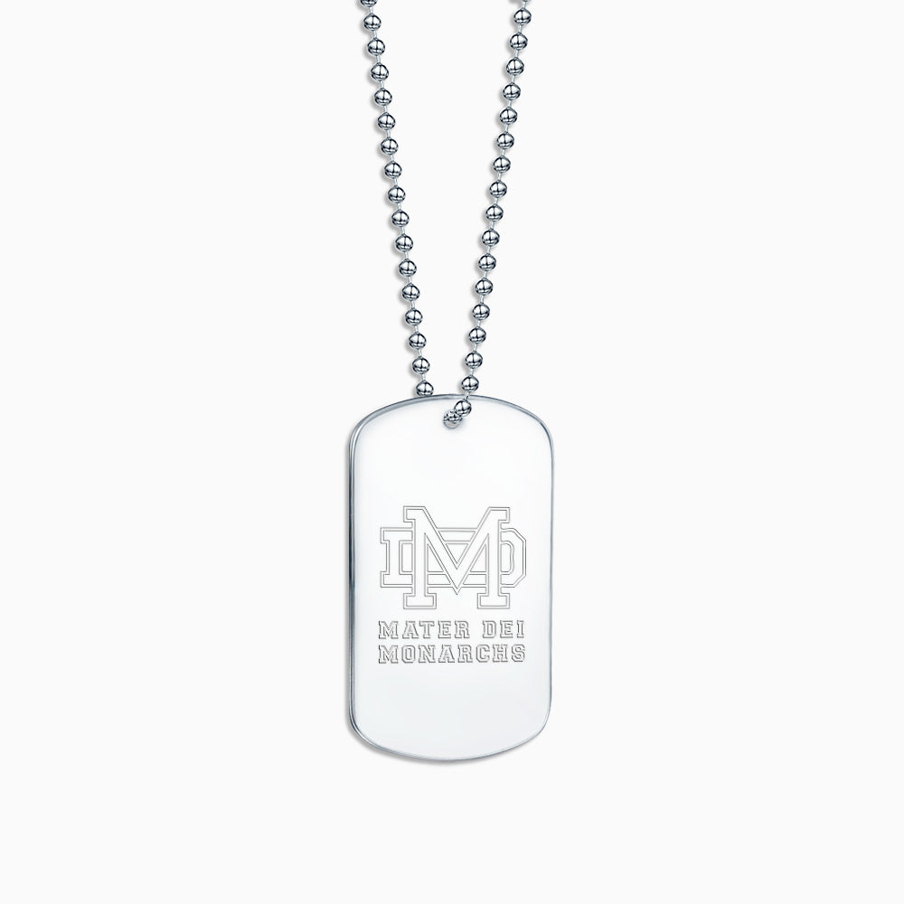 Engravable Men's Stainless Steel Dog Tag Slider Necklace with Ball Chain - Large - NST171015