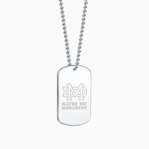 Engravable Men's Stainless Steel Dog Tag Slider Necklace with Ball Chain - Large - NST171015 - Custom Logo Engraving