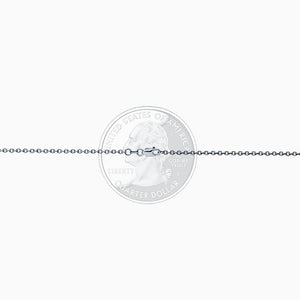 Engravable 1 inch 14k White Gold Interlocking-Script Monogram Disc Charm Necklace - NWG061011 - Chain Detail