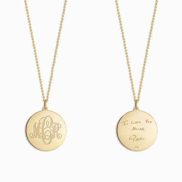 Script hot sale monogram necklace