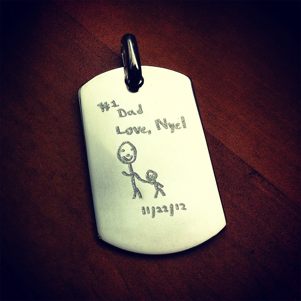 Dog tag necklace engraving sales